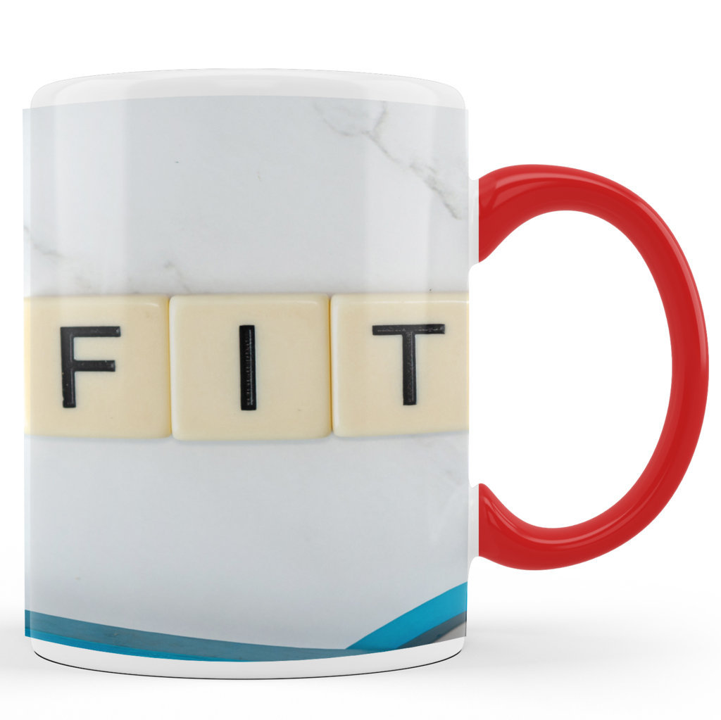 Printed Ceramic Coffee Mug | Scramble Series | Fitness | 325 Ml...